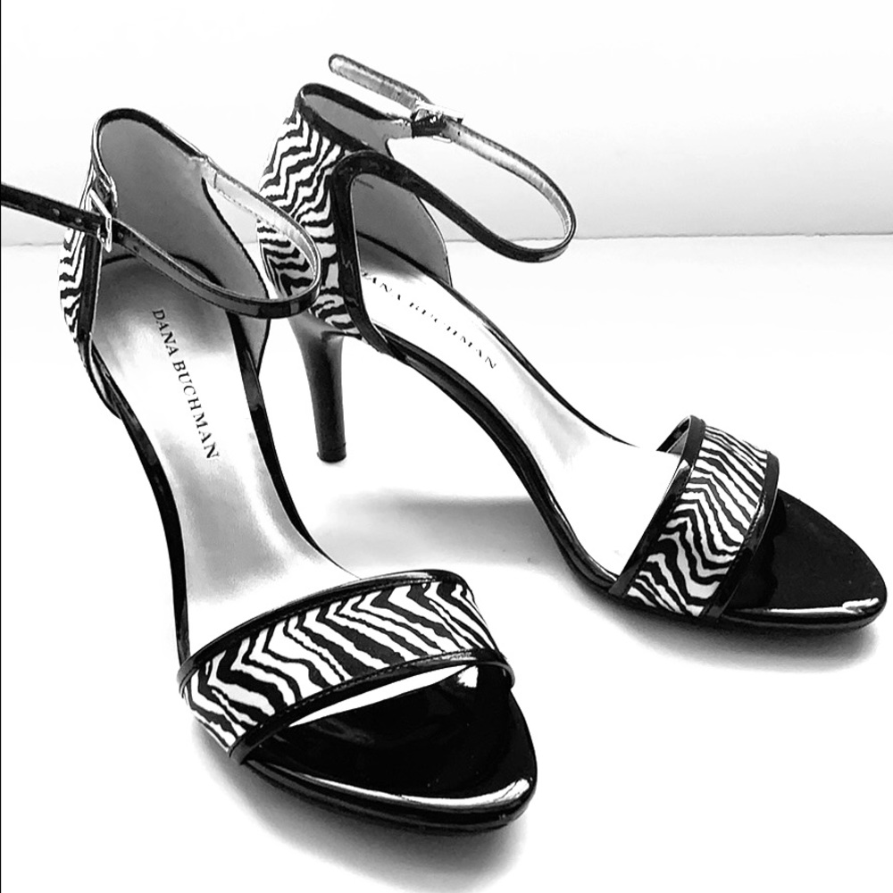 Dana Buchman Majorka ZebraSTN Open Toe Strap Heels